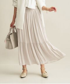 INDIVI / インディヴィ ロング・マキシ丈スカート | 【洗える／丈調整可能】ギャザーフレアスカート