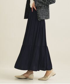 INDIVI / インディヴィ ロング・マキシ丈スカート | 【洗える／丈調整可能】ギャザーフレアスカート