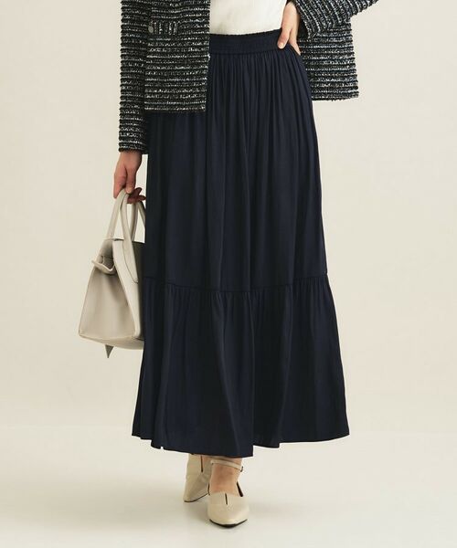 INDIVI / インディヴィ ロング・マキシ丈スカート | 【洗える／丈調整可能】ギャザーフレアスカート | 詳細10
