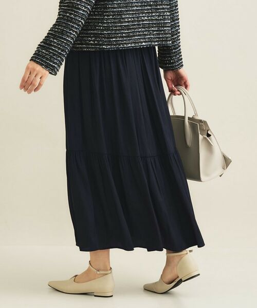 INDIVI / インディヴィ ロング・マキシ丈スカート | 【洗える／丈調整可能】ギャザーフレアスカート | 詳細11