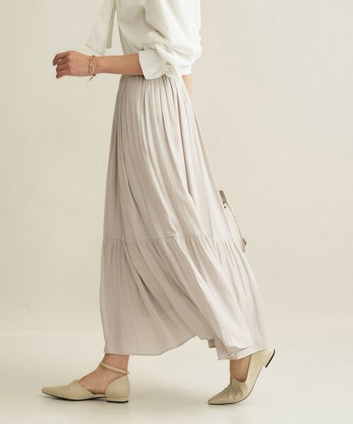 INDIVI / インディヴィ ロング・マキシ丈スカート | 【洗える／丈調整可能】ギャザーフレアスカート | 詳細3