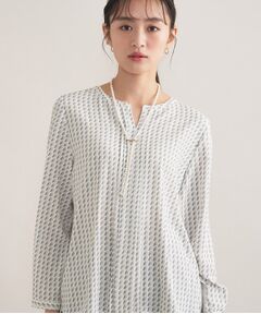 INDIVI / インディヴィ シャツ・ブラウス | 【セレモニー／洗える／透けにくい】ジオメ柄プリントブラウス