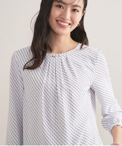 INDIVI / インディヴィ シャツ・ブラウス | 【セレモニー／洗える／透けにくい】ダイヤ柄プリントブラウス