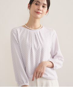 INDIVI / インディヴィ シャツ・ブラウス | 【セレモニー／洗える／透けにくい】ダイヤ柄プリントブラウス