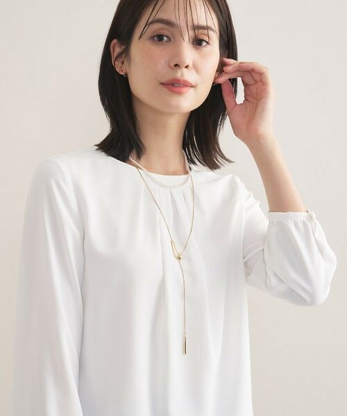 INDIVI / インディヴィ シャツ・ブラウス | 【セレモニー／洗える／透けにくい】ダイヤ柄プリントブラウス | 詳細2