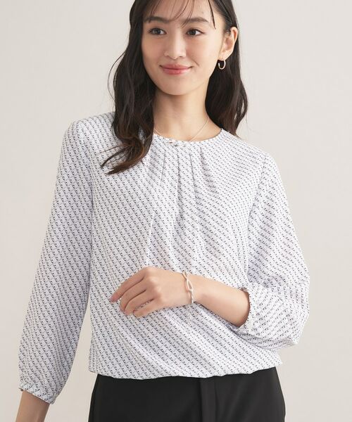 INDIVI / インディヴィ シャツ・ブラウス | 【セレモニー／洗える／透けにくい】ダイヤ柄プリントブラウス | 詳細6