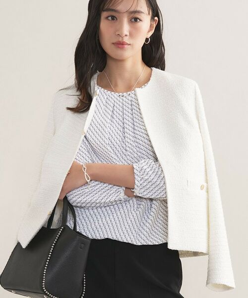 INDIVI / インディヴィ シャツ・ブラウス | 【セレモニー／洗える／透けにくい】ダイヤ柄プリントブラウス | 詳細7