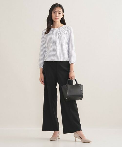 INDIVI / インディヴィ シャツ・ブラウス | 【セレモニー／洗える／透けにくい】ダイヤ柄プリントブラウス | 詳細8