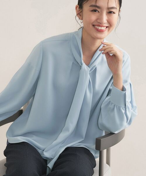 INDIVI / インディヴィ シャツ・ブラウス | 【セレモニー／洗える】ジョーゼットボウタイブラウス | 詳細9