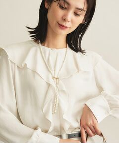 INDIVI / インディヴィ シャツ・ブラウス | 【洗える／セレモニー】ラッフルサテンブラウス
