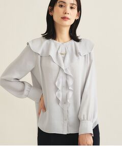 INDIVI / インディヴィ シャツ・ブラウス | 【洗える／セレモニー】ラッフルサテンブラウス