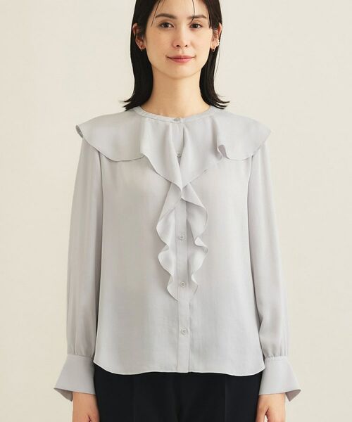 INDIVI / インディヴィ シャツ・ブラウス | 【洗える／セレモニー】ラッフルサテンブラウス | 詳細10