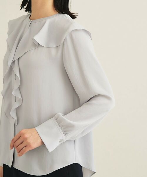 INDIVI / インディヴィ シャツ・ブラウス | 【洗える／セレモニー】ラッフルサテンブラウス | 詳細14