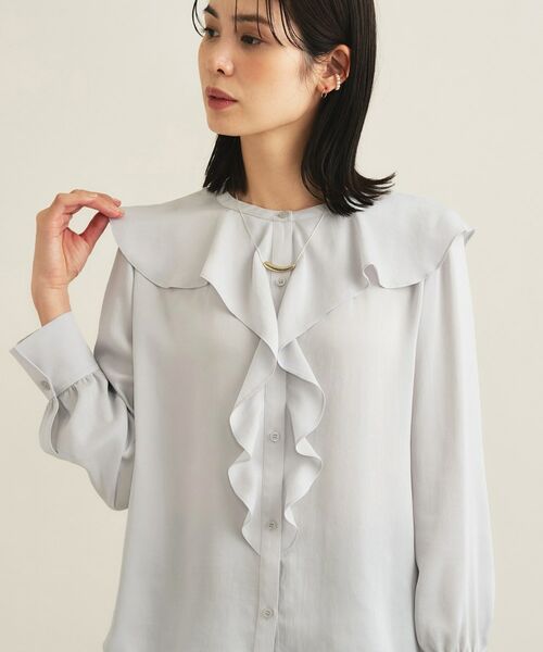 INDIVI / インディヴィ シャツ・ブラウス | 【洗える／セレモニー】ラッフルサテンブラウス | 詳細6