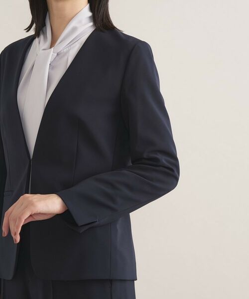 INDIVI / インディヴィ テーラードジャケット | 【通勤スーツ/洗える】ストレッチカラーレスジャケット | 詳細14