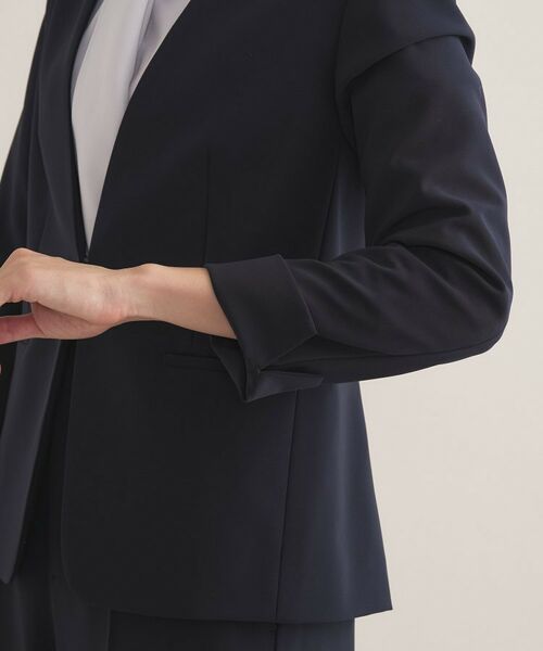 INDIVI / インディヴィ テーラードジャケット | 【通勤スーツ/洗える】ストレッチカラーレスジャケット | 詳細15