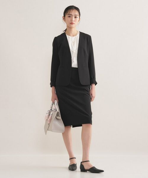 INDIVI / インディヴィ テーラードジャケット | 【通勤スーツ/洗える】ストレッチカラーレスジャケット | 詳細4