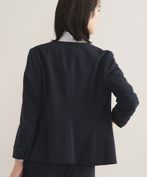 INDIVI / インディヴィ テーラードジャケット | 【通勤スーツ/洗える】ストレッチカラーレスジャケット | 詳細7