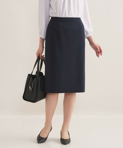 INDIVI / インディヴィ スカート | 【通勤スーツ/洗える】ストレッチストレートスカート(ネイビー(094))