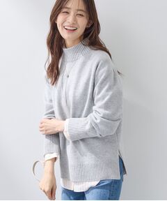 INDIVI / インディヴィ ニット・セーター | 【カシミヤ混】ミドルゲージ ハイネックニット