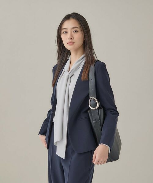 INDIVI / インディヴィ ショルダーバッグ | 【A4収納可能/合皮】配色デザインワンショルダーバッグ(ブラック(519))