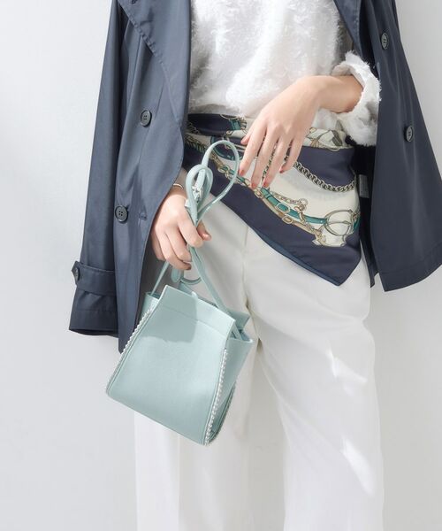 INDIVI / インディヴィ ショルダーバッグ | 【合皮】スタッズ風メタルポシェットバッグ(サックスブルー(090))