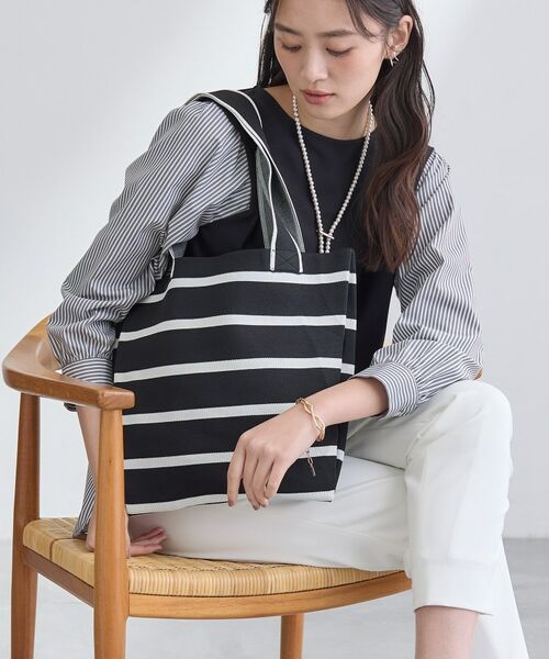 INDIVI / インディヴィ トートバッグ | 【WEB限定カラー/A4収納】柄ニットバッグ | 詳細1