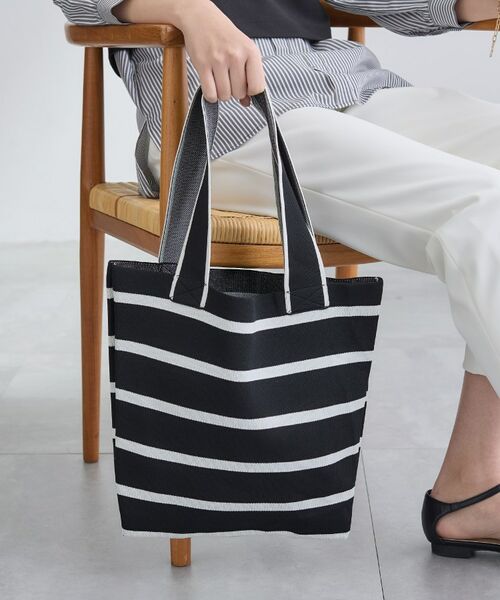 INDIVI / インディヴィ トートバッグ | 【WEB限定カラー/A4収納】柄ニットバッグ(ブラック(319))