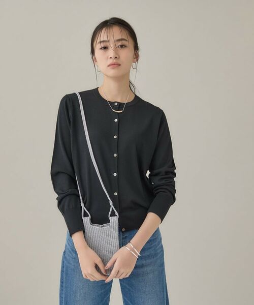 INDIVI / インディヴィ ショルダーバッグ | 【大人ラメ／スマホ入れ】ニット素材ミニポシェット | 詳細1