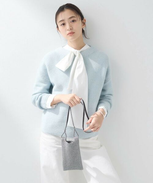 INDIVI / インディヴィ ショルダーバッグ | 【大人ラメ／スマホ入れ】ニット素材ミニポシェット | 詳細3