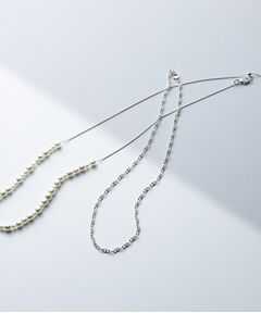 INDIVI / インディヴィ ネックレス・ペンダント・チョーカー | 【2WAY／2連セット】パール調＆チェーンミックスネックレス