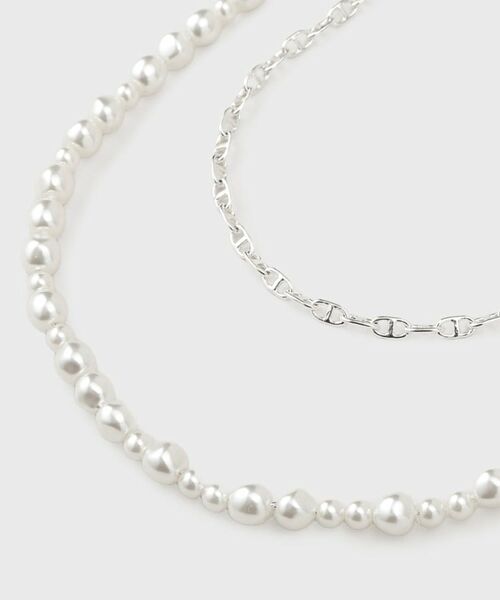 INDIVI / インディヴィ ネックレス・ペンダント・チョーカー | 【2WAY／2連セット】パール調＆チェーンミックスネックレス | 詳細3