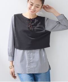 INDIVI / インディヴィ カットソー | 【洗える／UVケア】レイヤード風デザイントップス