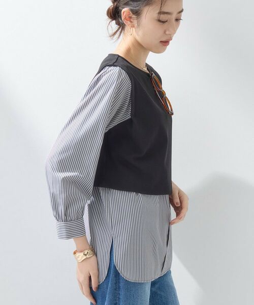 INDIVI / インディヴィ カットソー | 【洗える/UVケア】レイヤード風デザイントップス | 詳細2