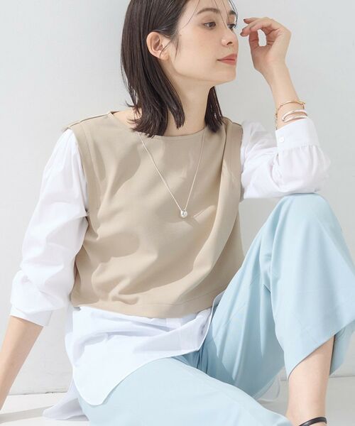 INDIVI / インディヴィ カットソー | 【洗える/UVケア】レイヤード風デザイントップス | 詳細6