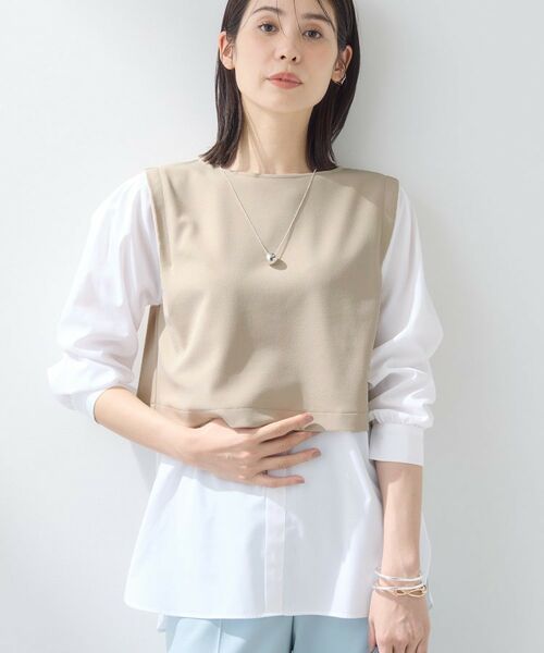INDIVI / インディヴィ カットソー | 【洗える/UVケア】レイヤード風デザイントップス | 詳細7
