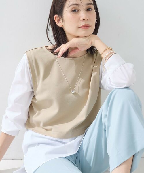 INDIVI / インディヴィ カットソー | 【洗える/UVケア】レイヤード風デザイントップス(ベージュ(052))