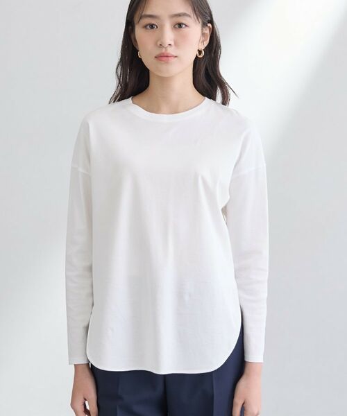 INDIVI / インディヴィ Tシャツ | 【洗える】きれいめラウンドテールロンT | 詳細10