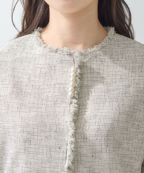 INDIVI / インディヴィ ノーカラージャケット | 【軽量／セレモニー／SETUP可能】ストレッチツイードジャケット | 詳細18