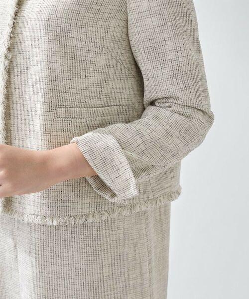 INDIVI / インディヴィ ノーカラージャケット | 【軽量／セレモニー／SETUP可能】ストレッチツイードジャケット | 詳細21