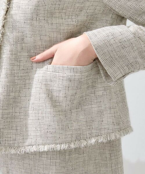 INDIVI / インディヴィ ノーカラージャケット | 【軽量／セレモニー／SETUP可能】ストレッチツイードジャケット | 詳細22