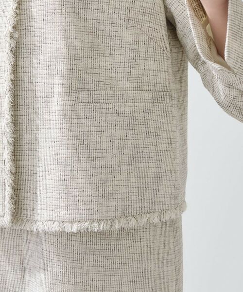 INDIVI / インディヴィ ノーカラージャケット | 【軽量／セレモニー／SETUP可能】ストレッチツイードジャケット | 詳細23