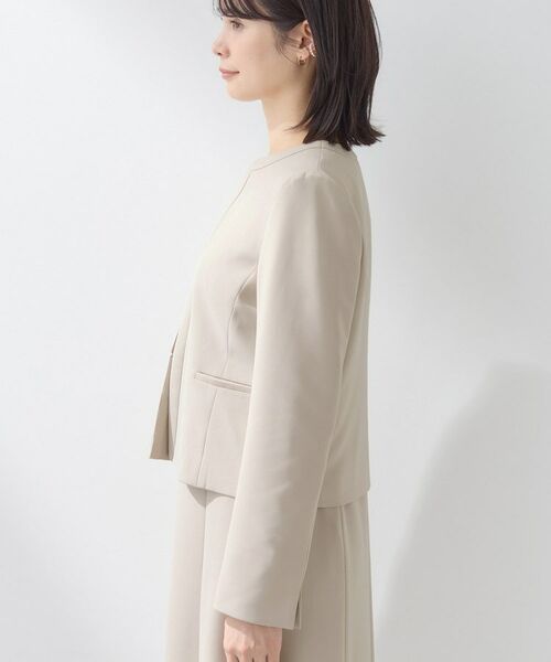 INDIVI / インディヴィ ノーカラージャケット | 【上品光沢/セレモニー/SETUP可能】切り替えデザインジャケット | 詳細11