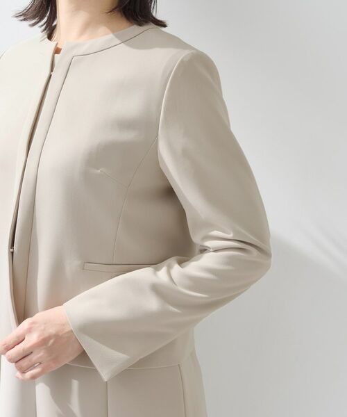 INDIVI / インディヴィ ノーカラージャケット | 【上品光沢/セレモニー/SETUP可能】切り替えデザインジャケット | 詳細14