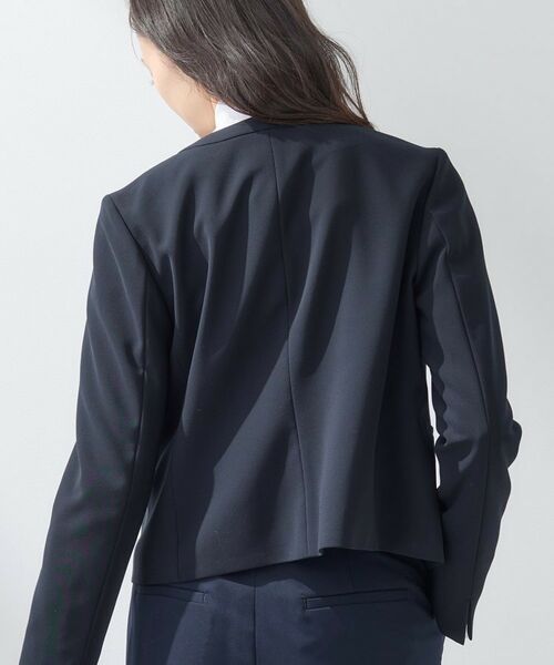 INDIVI / インディヴィ ノーカラージャケット | 【上品光沢/セレモニー/SETUP可能】切り替えデザインジャケット | 詳細3