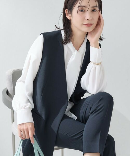 INDIVI / インディヴィ ベスト | 【洗える/多機能/SETUP可】こなれジレジャケット(ネイビー(094))