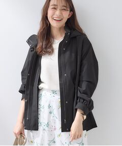 INDIVI / インディヴィ レザーブルゾン・ジャケット | 【撥水／フード取外し可】凹凸素材ブルゾン