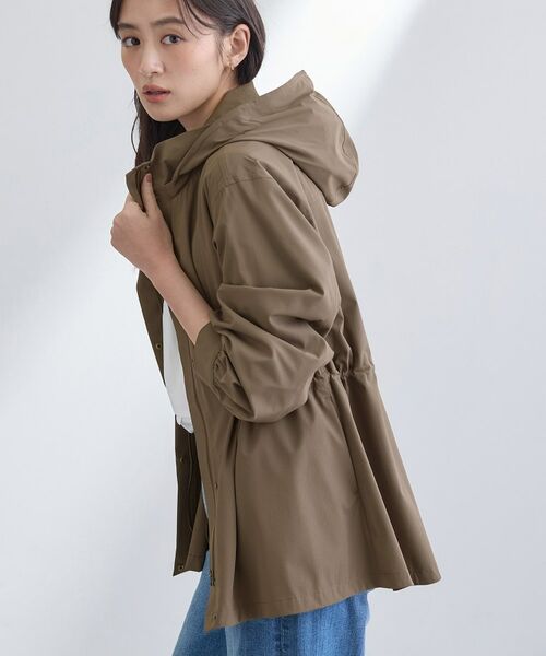 INDIVI / インディヴィ レザーブルゾン・ジャケット | 【撥水／フード取外し可】凹凸素材ブルゾン | 詳細16