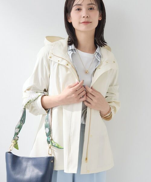 INDIVI / インディヴィ レザーブルゾン・ジャケット | 【撥水／フード取外し可】凹凸素材ブルゾン | 詳細2