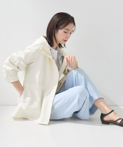 INDIVI / インディヴィ レザーブルゾン・ジャケット | 【撥水／フード取外し可】凹凸素材ブルゾン | 詳細6